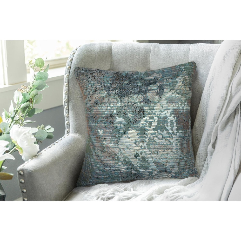 2 Liora Manne Marina Kermin Blue 18" Square Pillow 7MR8S804303 Case cover Only